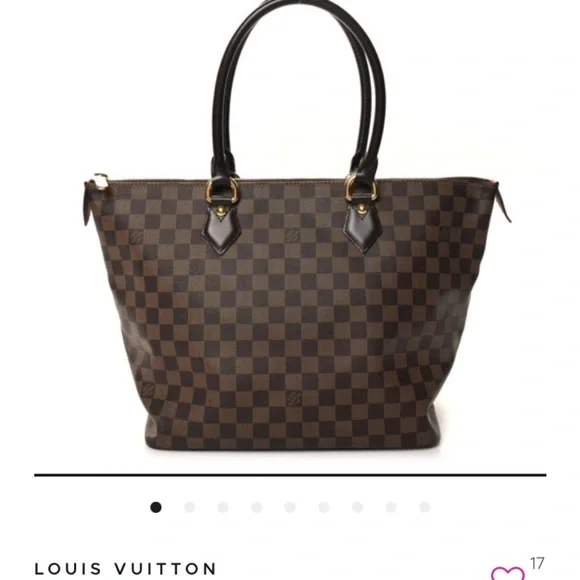 Authentic, Louis Vuitton Brown Checkered Tote with Gold Accents - Picture 9 of 16